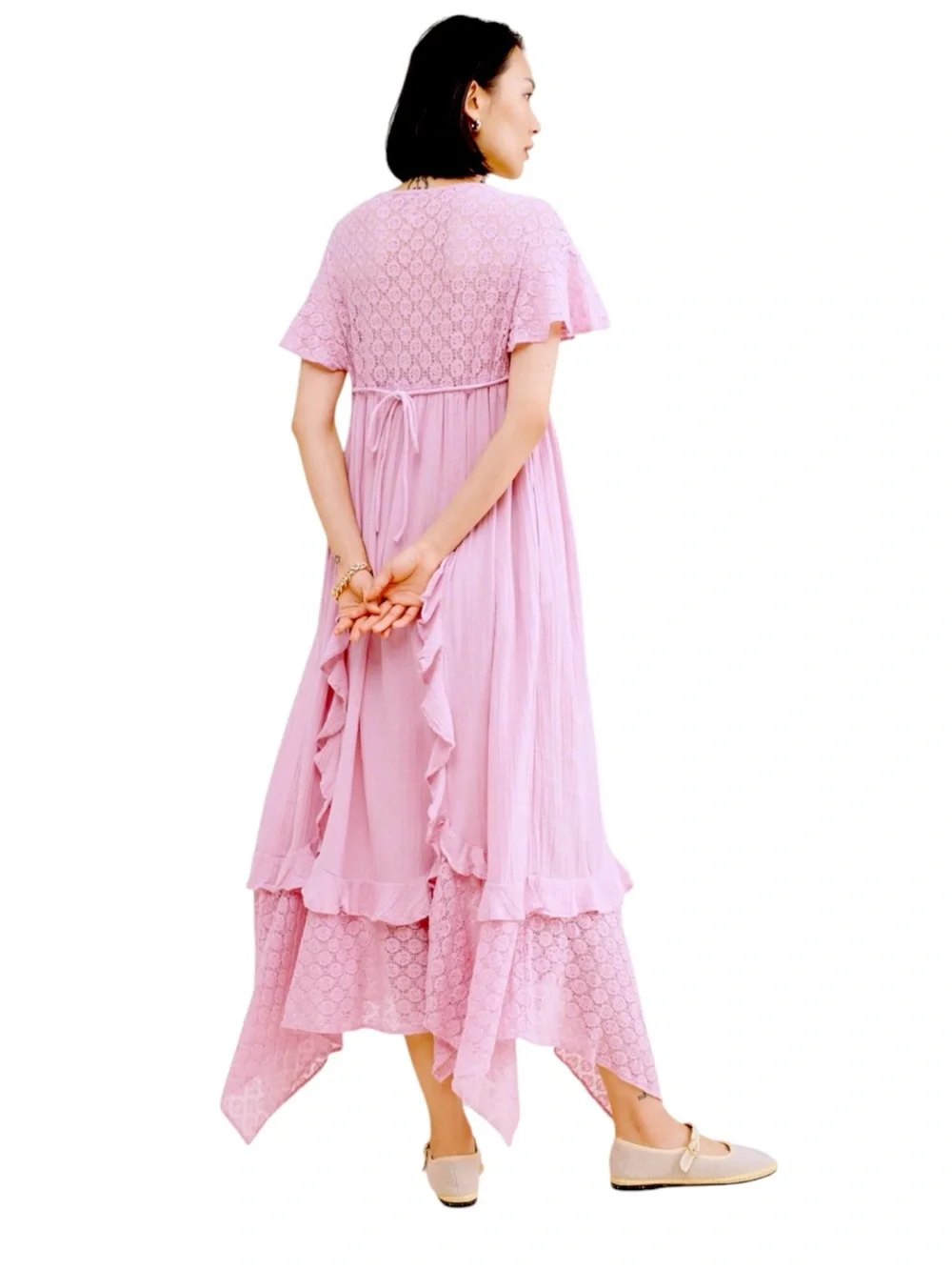 Free People x FREE-EST Blossom Pink Romance Boho Maxi Dress